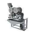 Detailed Industrial Mechanical Gear System With Motor And Metal Frame Structure