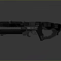 Futuristic Sci Fi Weapon With Black Body Green Glowing Parts Detailed Structure And Energy Features