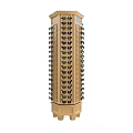 Eyewear Store Organized White Multi Tiered Display Tower With Various Sunglasses