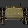 Vintage Military Tank Yellow Body With Black Tracks And Metal Texture