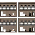 Wooden Shelves Display Neatly Arranged Wine Bottles With Decorative Items At Home
