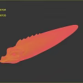 Colorful Green And Red Toy Fish With Orange Fins And Blue Eyes