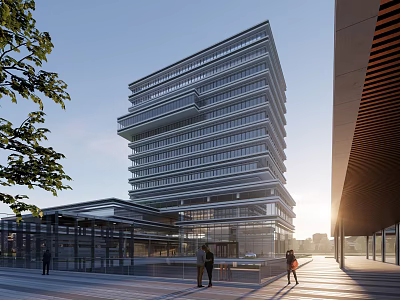 Modern Office Building Industrial Park R & D Center 3d model