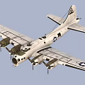 Military Fighter Jet With Propeller Engines And US Air Force Insignia In Blue Sky