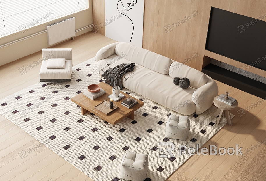 Modern Sofa Coffee Table Combination Sofa Combination model