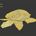 Intricate Handmade Origami Turtle With Geometric Shell Patterns On Dark Background