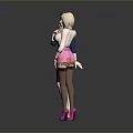 Two Female Characters Posing Together With Brown Blonde Hair Stylish Outfits And High Heels