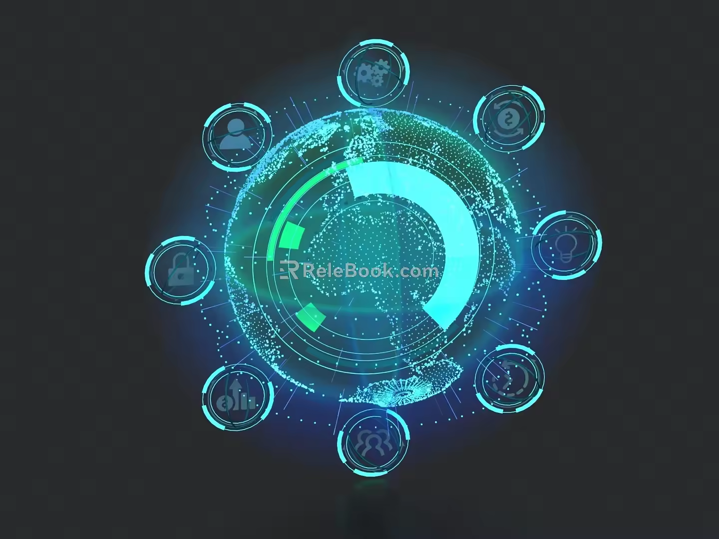 holographic earth holographic projection technology earth science and technology sphere science fiction 3d model
