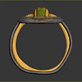 Unique Silver And Gold Rings With Intricate Patterns Green And Red Gemstones