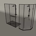 Modern Shower Head With Glass Enclosure And Black Frame In Two Shower Designs