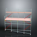 Heavy Duty Construction Scaffolding With Metal Frame Platform And Red Supports