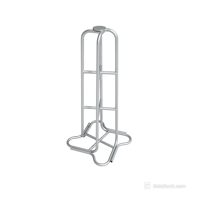Stainless Steel Tiered Storage Rack With Stable Base For Kitchen Organization 3d model 
