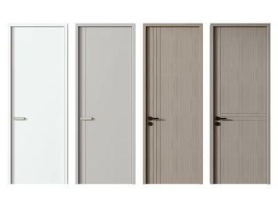 Modern Interior Hinged Doors With Various Color And Wood Finishes 3d model