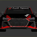 Audi Sport Sports Car With Black Red Stripe Design And Aerodynamic Body