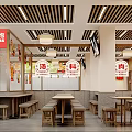 Bright Warm Traditional Chinese Snack Restaurant With Neat Wooden Tables Stools And Cozy Dining Ambience