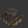 Vintage Military Vehicle Tank Featuring Cannon Barrel Tracks And 837 Marking Design