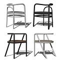 Modern Leisure Chair Design With Metal Frame Wooden Seat And Color Variations