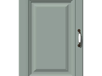 Light Green Door with Classic Handle Design for Modern Interior Spaces 3d model