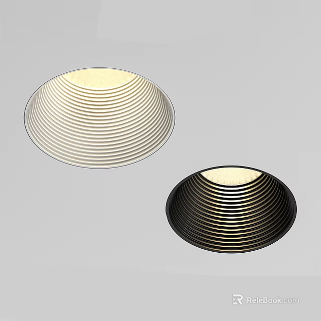 Downlights Spotlights White And Black Striped Design For Home Interior Lighting Decoration 3d model 