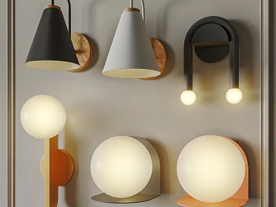 Modern Wall Lamp Designs For Home Decor With Various Shapes And Materials 3d model