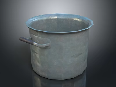 Sturdy Metal Kitchen Appliance Pot With Handle For Home Cooking Use 3d model