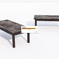 Two Rustic Wooden Footstools With Solid Wood Legs And Textured Surfaces
