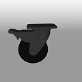 Modern Chrome Plated Swivel Caster Wheels with Black Rubber Tires and Brake