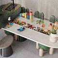Stylish Multifunctional Kids Play Table With Building Block Storage And Supporting Chairs For Indoor Activities