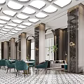 Modern reception area Sales department Negotiation area 3d model