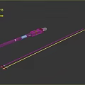 Modern Cannon Weapon Design With Blue Barrel White Section And Long Red Rods