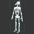Mechanical Robotic Character With Long Neck Slender Limbs And Yellow Structure