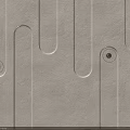 Minimalist Modern White Wall Design With Vertical Striped Grooves And Circular Accents