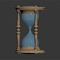 Elegant Hourglass With Golden Stand Transparent Glass And Blue Sand Decorative Base