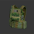 Brown Tactical Vest With Multiple Pockets Gear Label And Radio Equipment
