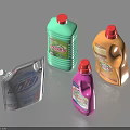Colorful Household Cleaning Products With Plastic Bottles Sachets And Liquid Detergent