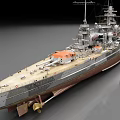 Large Battleship Model Featuring Main Turrets Deck And Superstructure Details 3d model