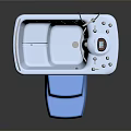 Blue Home Bathtub With Step And Control Panel For Household Use