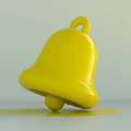 Yellow Inflatable Bell Decorative Design With Hanging Loop And Shiny Surface 3d model