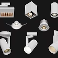 Different Modern Downlights and Spotlights with Various Sleek White Designs and Styles