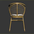 Natural Rattan Kids Chair With Curved Back Design And White Cushion