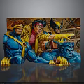 Colorful Superhero Themed Decorative Painting With 3D Design And Action Characters