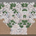 Green Plant Wall With Green Plants White Decorations And Brown Woven Material On Gray Wall