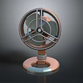 Air Cooler Fan 3D Model Design With Metal Grille And Circular Base