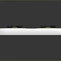 Modern Double Burner Gas Stove Kitchen Appliance With White Surface Black Burners And Yellow Centers