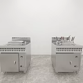 Commercial Kitchen Stainless Steel Cooking Equipment Two Units With Heating Functions 3d model