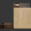 Stacked Wooden Crates and Trays with Various Sizes for Scene Components