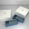 Household Storage Boxes And Organizers White And Blue With Transparent Compartments