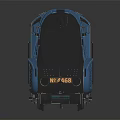 Blue Streamlined LNER Train Number 4468 On Dark Reflective Surface
