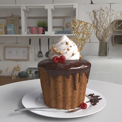 Modern Cake Small Cake 3d model Modern Cake Small Cake 3d model