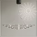 Modern Geometric Chandelier Design With Radiant LED Lighting And Metallic Frame Structure